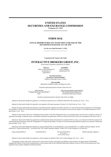 Thumbnail Interactive Brokers
 10-K Annual Report 2010