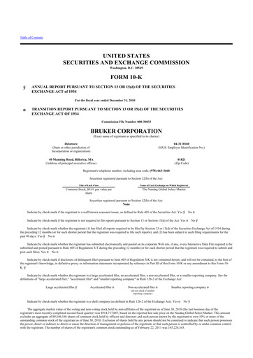 Thumbnail Bruker 10-K Annual Report 