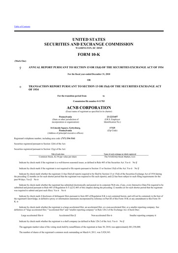 Thumbnail ACNB Corporation
 10-K Annual Report 