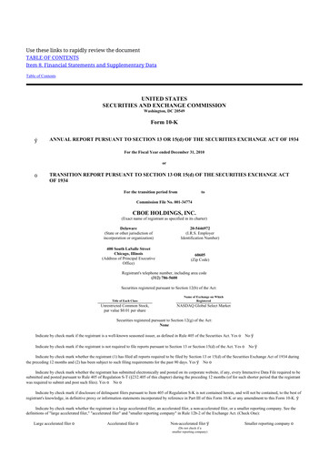 Thumbnail Cboe Global Markets 10-K Annual Report 