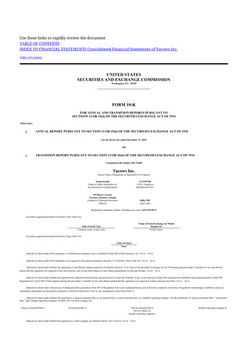 Thumbnail Tucows 10-K Annual Report 