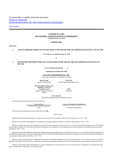 Thumbnail Westwater Resources
 10-K Annual Report 