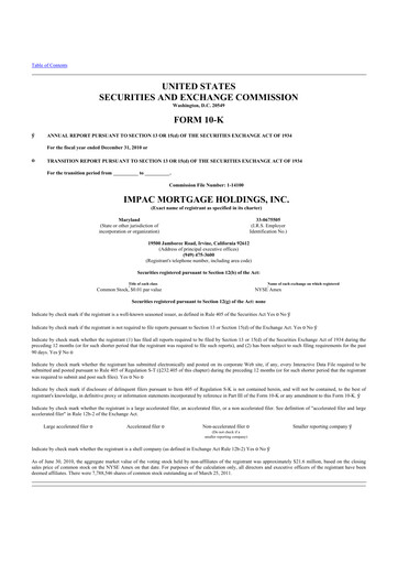 Vorschaubild Impac Mortgage Holdings 10-K Jahresbericht 