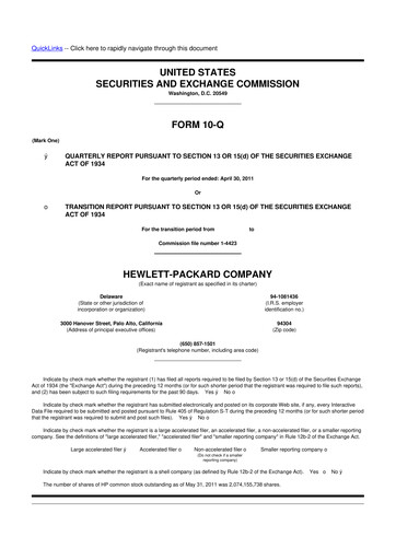 Thumbnail HP 10-Q Quarterly Report FY2011 