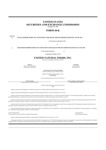 Thumbnail United Natural Foods
 10-K Annual Report 2011