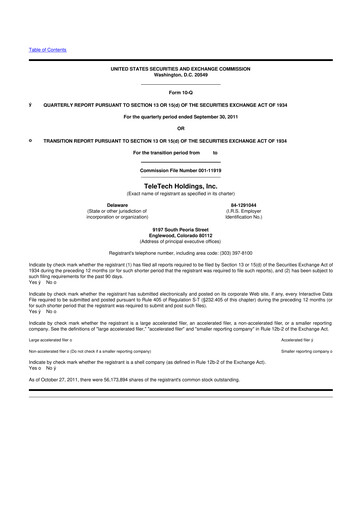 Thumbnail TTEC 10-Q Quarterly Report FY2011 