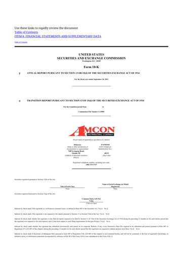 Thumbnail AMCON Distributing Company 10-K Annual Report 2011