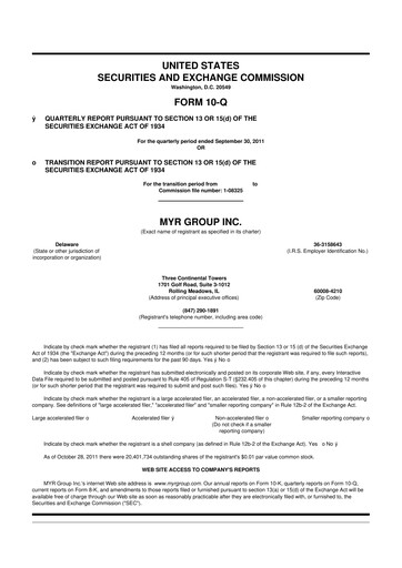 Thumbnail MYR Group 10-Q Quarterly Report FY2011 