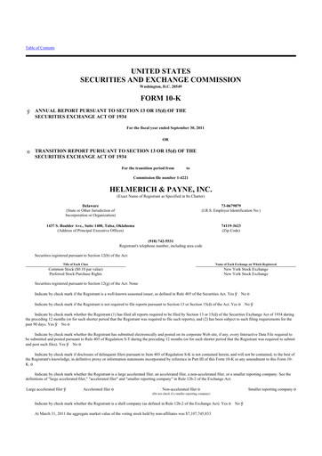 Thumbnail Helmerich & Payne

 10-K Annual Report 2011