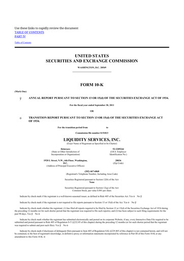 Thumbnail Liquidity Services
 10-K Annual Report 2011