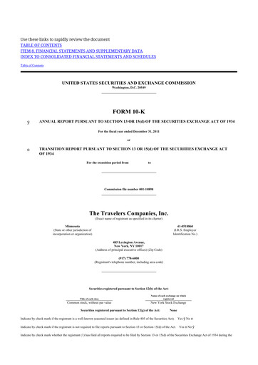 Thumbnail The Travelers Companies 10-K Annual Report 2011