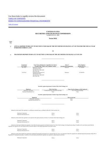 Thumbnail Huntsman Corporation
 10-K Annual Report 2011