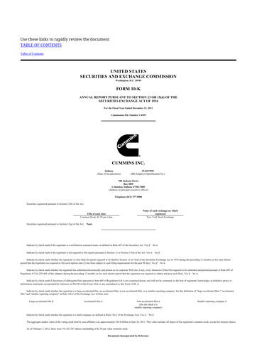 Thumbnail Cummins
 10-K Annual Report 2011