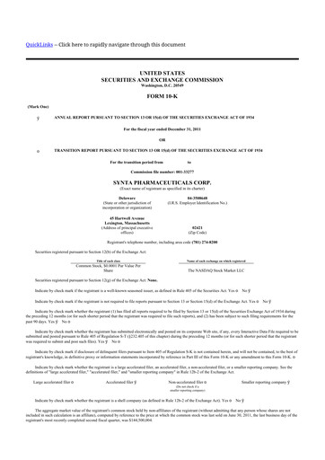 Vorschaubild Madrigal Pharmaceuticals
 10-K Jahresbericht 2011