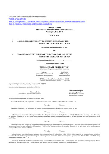 Thumbnail Allstate 10-K Annual Report 2011