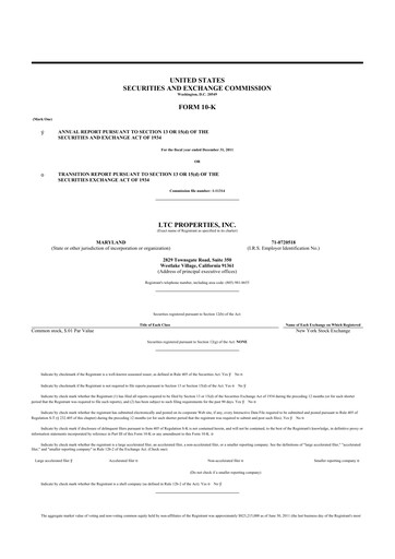 Thumbnail LTC Properties 10-K Annual Report 2011