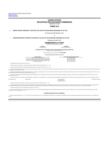 Thumbnail Equity Commonwealth 10-K Annual Report 2011