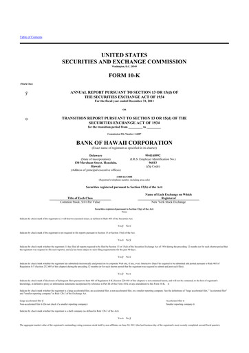 Thumbnail Bank of Hawaii
 10-K Annual Report 2011