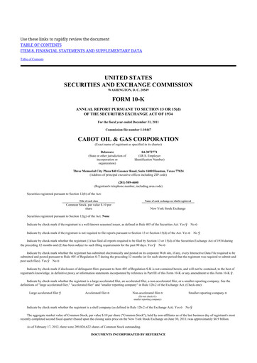 Thumbnail Coterra Energy 10-K Annual Report 2011