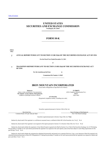 Thumbnail Iron Mountain 10-K Annual Report 2011