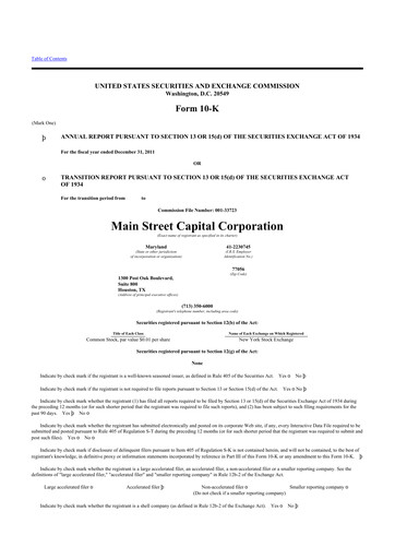 Thumbnail Main Street Capital
 10-K Annual Report 