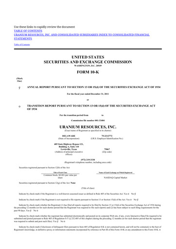 Thumbnail Westwater Resources
 10-K Annual Report 2011