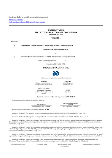 Thumbnail Douglas Dynamics
 10-K Annual Report 2011