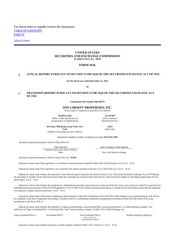 Thumbnail One Liberty Properties 10-K Annual Report 2011