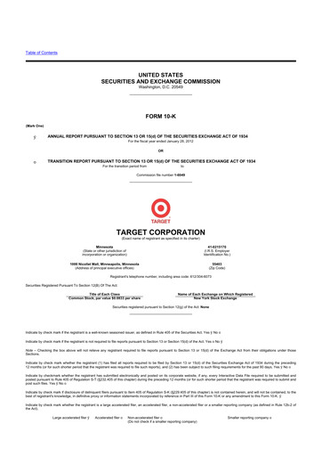 Thumbnail Target 10-K Annual Report 2011