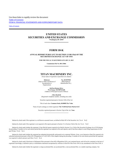 Thumbnail Titan Machinery 10-K Annual Report 2012