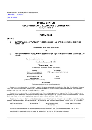 Thumbnail Verastem Oncology
 10-Q Quarterly Report FY2012 