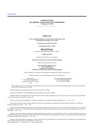 Thumbnail Diageo 20-F Annual Report 