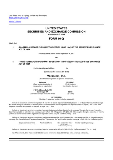 Thumbnail Verastem Oncology
 10-Q Quarterly Report FY2012 