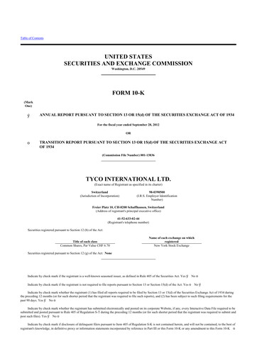 Thumbnail Johnson Controls
 10-K Annual Report 2012