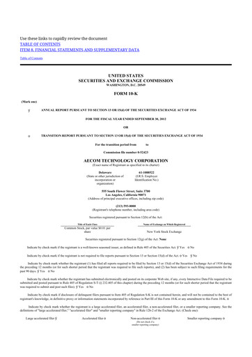 Thumbnail AECOM 10-K Annual Report 2012