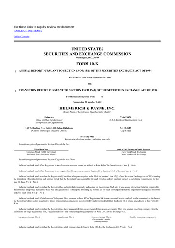 Thumbnail Helmerich & Payne

 10-K Annual Report 2012