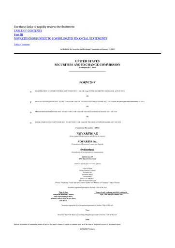 Thumbnail Novartis 20-F Annual Report 