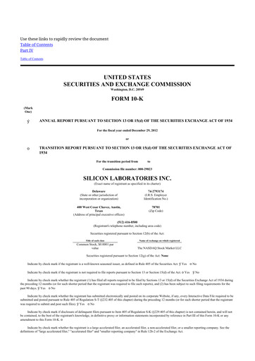 Thumbnail Silicon Labs
 10-K Annual Report 2012