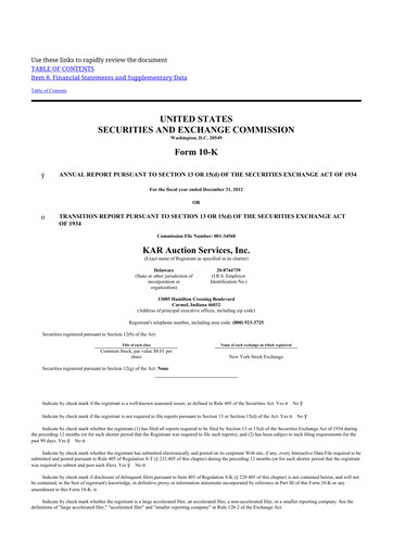 Thumbnail OPENLANE Corporate 10-K Annual Report 2012