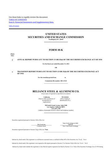 Thumbnail Reliance


 10-K Annual Report 2012