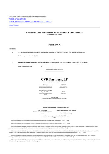 Thumbnail CVR Partners 10-K Annual Report 2012