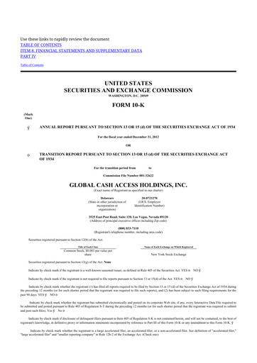 Thumbnail Everi Holdings
 10-K Annual Report 2012