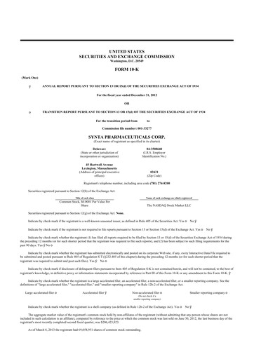 Vorschaubild Madrigal Pharmaceuticals
 10-K Jahresbericht 2012