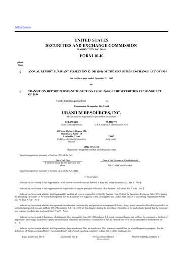 Thumbnail Westwater Resources
 10-K Annual Report 2012