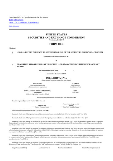 Thumbnail Dillard's
 10-K Annual Report 2012