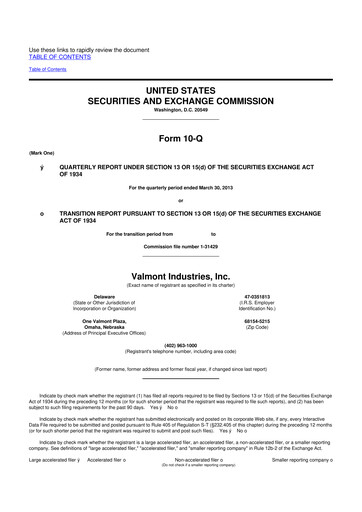 Thumbnail Valmont Industries
 10-Q Quarterly Report FY2013 