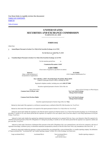 Thumbnail AAR 10-K Annual Report 2013