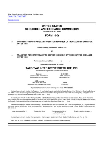 Thumbnail Take-Two Interactive
 10-Q Quarterly Report FY2014 