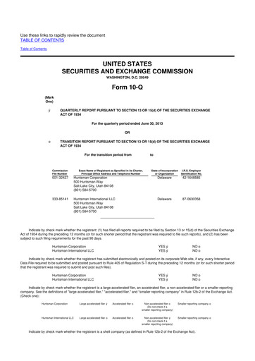 Thumbnail Huntsman Corporation
 10-Q Quarterly Report FY2013 