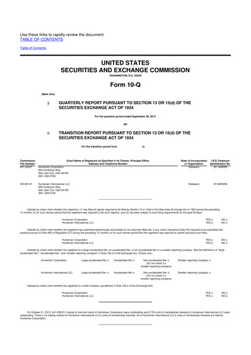 Thumbnail Huntsman Corporation
 10-Q Quarterly Report FY2013 